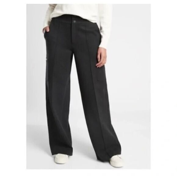 Athleta Pants - ATHLETA VENICE CHARCOAL HEATHERED wide Leg CARGO PANT Sz 4
